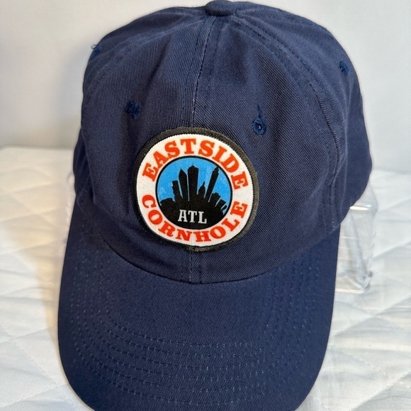 Eastside ATL Cornhole Mens Baseball Cap Hat Navy Blue Adjustable Strap One Size - Picture 1 of 5